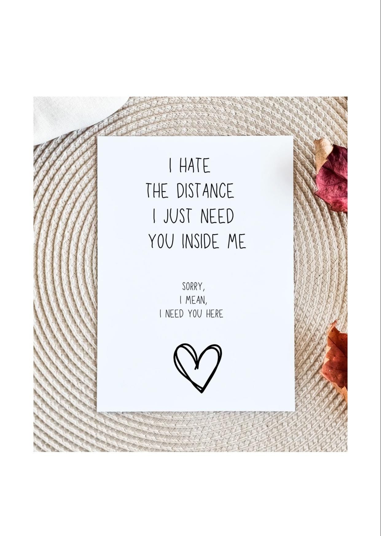 Long Distance Dirty Anniversary Card | Raunchy Anniversary Card | Anniversary Card for Husband | Dirty Anniversary Card for Boyfriend Card