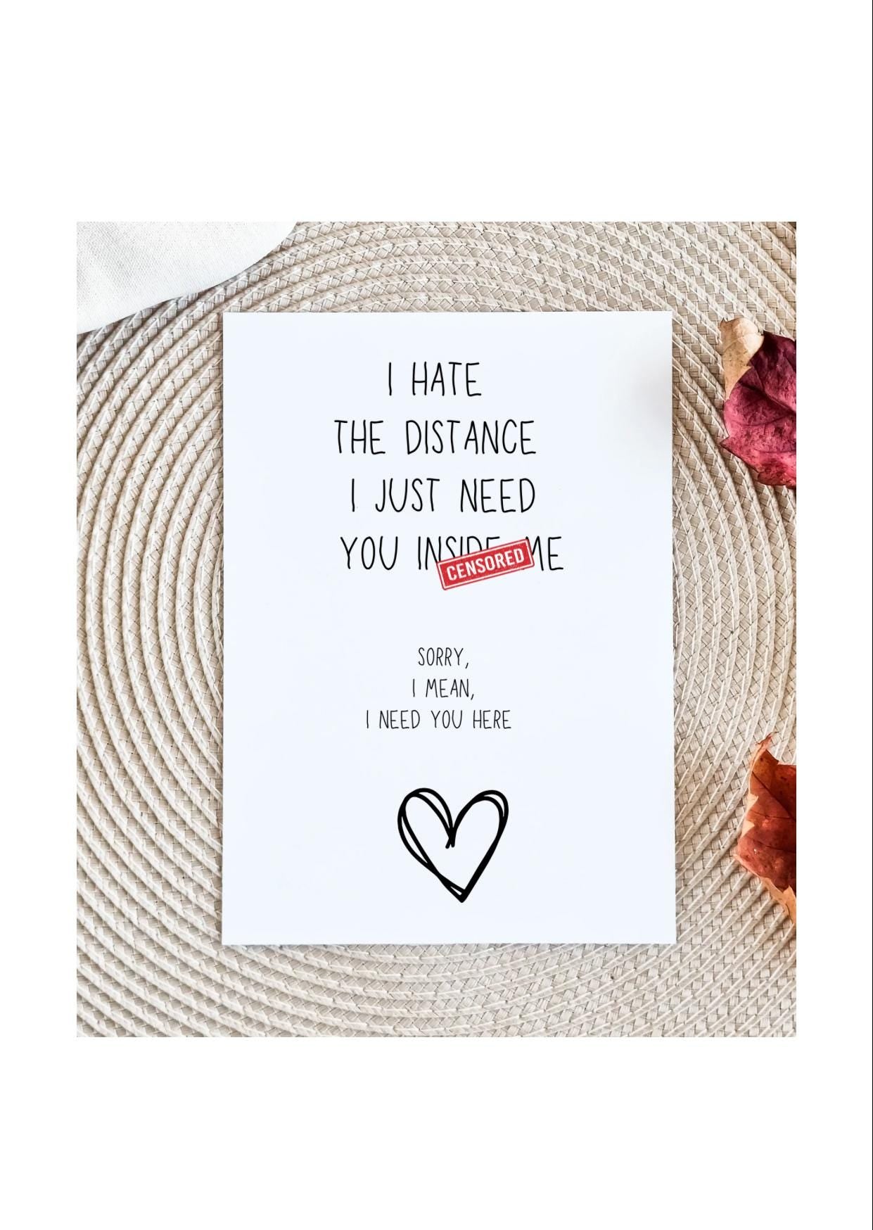 Long Distance Dirty Anniversary Card | Raunchy Anniversary Card | Anniversary Card for Husband | Dirty Anniversary Card for Boyfriend Card