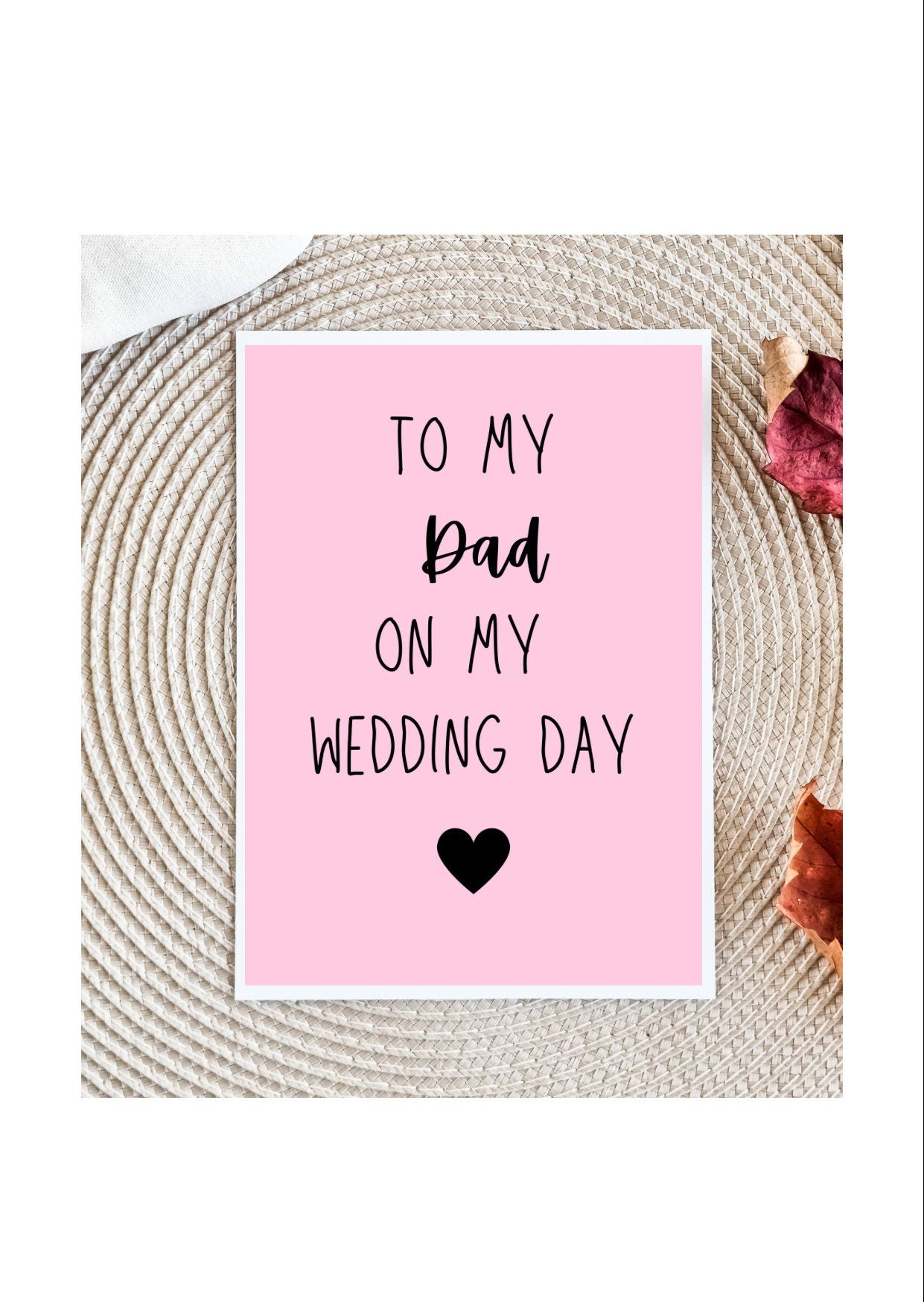 To My Bridesmaid On My Wedding Day, Maid Of Honour, Groomsman, Parents, Mum, Dad, Grandparents On My Wedding Day, Bridesmaid card