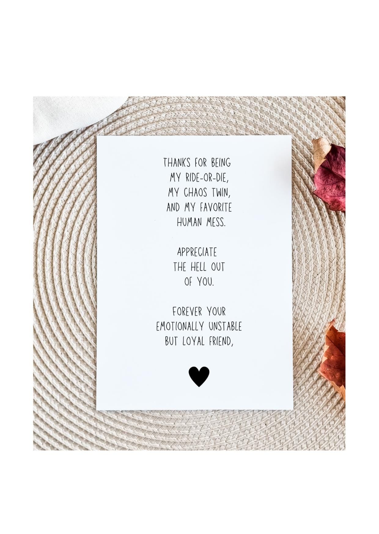 Funny card for a friend, humor cards, friendship card, Birthday Card,Anniversary Cards, friendiversary, friend anniversary, best friend gift